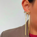 Sophie Gold Bow Drop Earrings