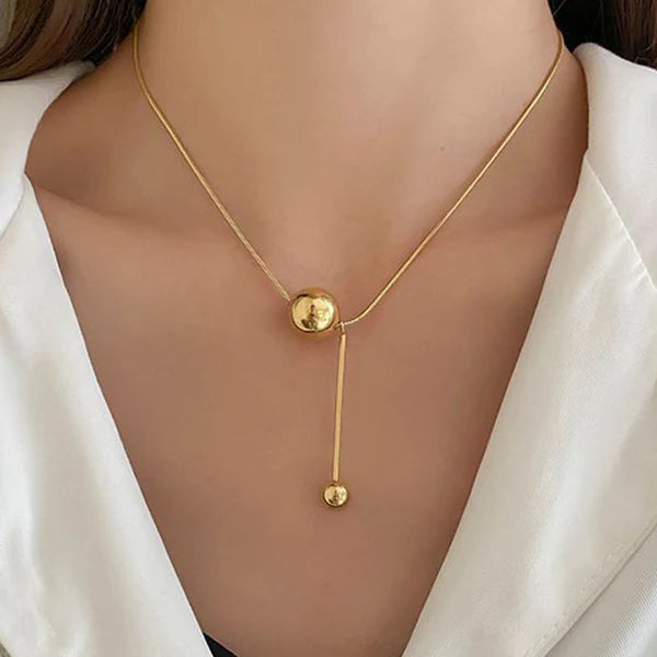 Athena Gold Spherical Pendant Necklace