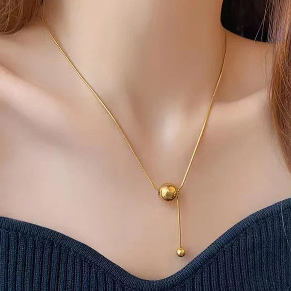 Athena Gold Spherical Pendant Necklace