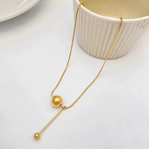 Athena Gold Spherical Pendant Necklace