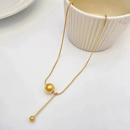 Athena Gold Spherical Pendant Necklace