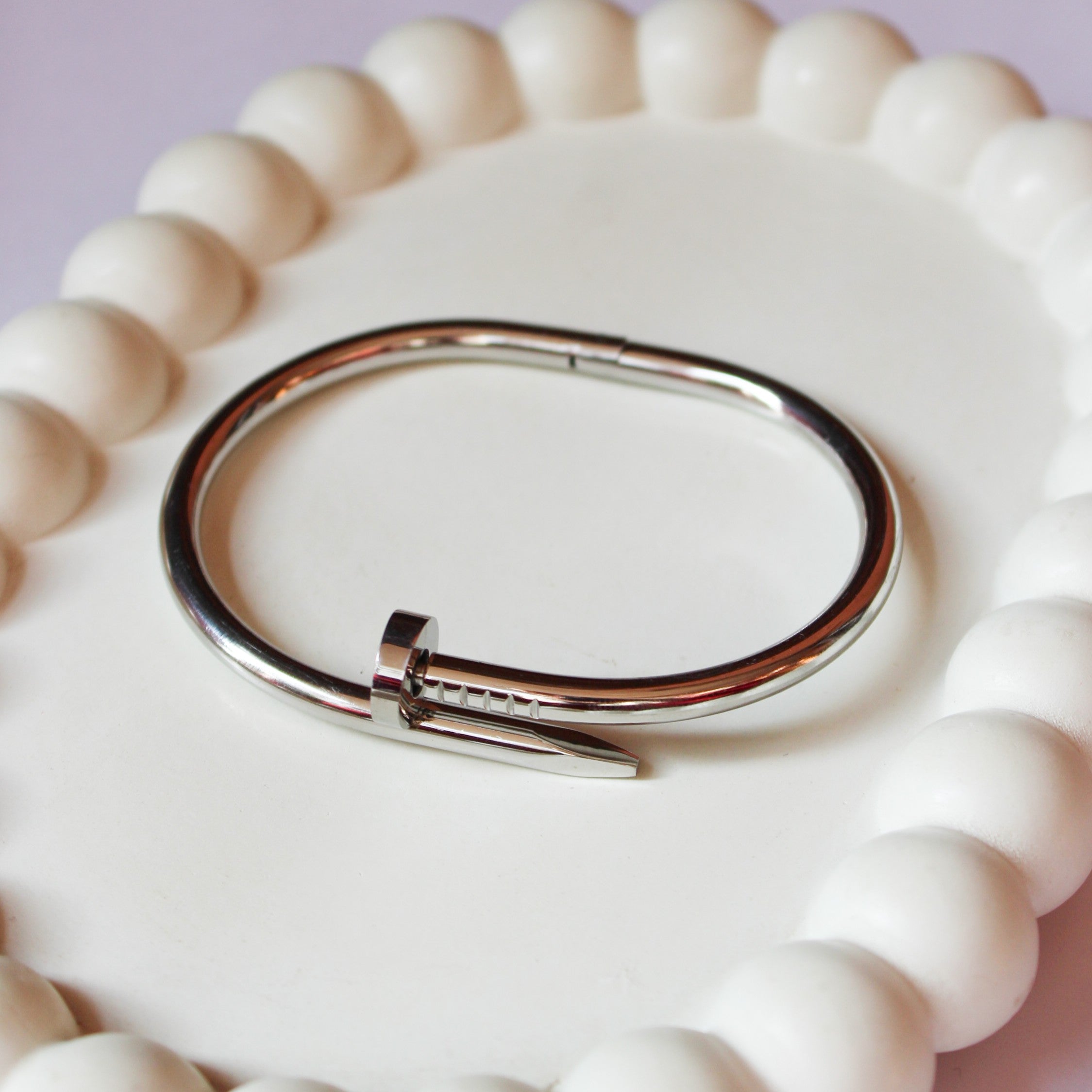 Cleo Nail Bracelet - Silver