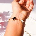 Lia Clover Bracelet- Black & White